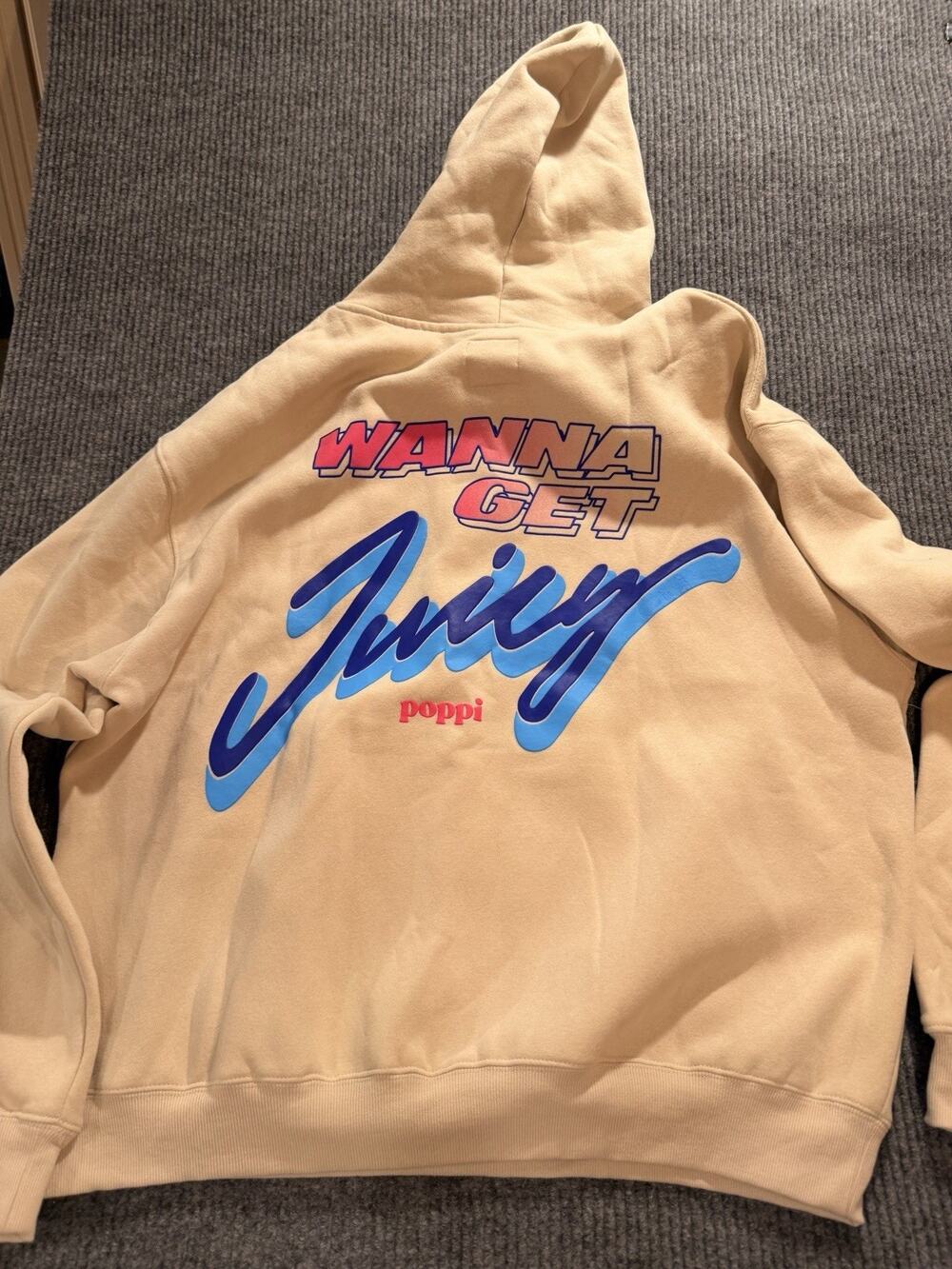 Poppi Target Collab Hoodie NWT Beige Size 1X Wanna Get Juicy
